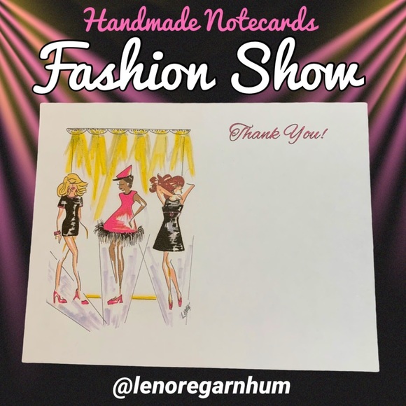 Fashion Show handmade note cards my art - Picture 1 of 3